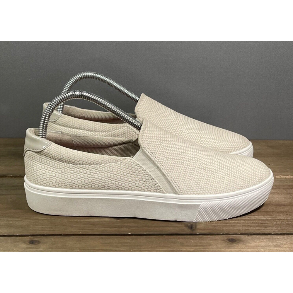 Dr. Scholl's Women's Nova Slip on Sneakers Size 8.5 Cream White Faux Leather